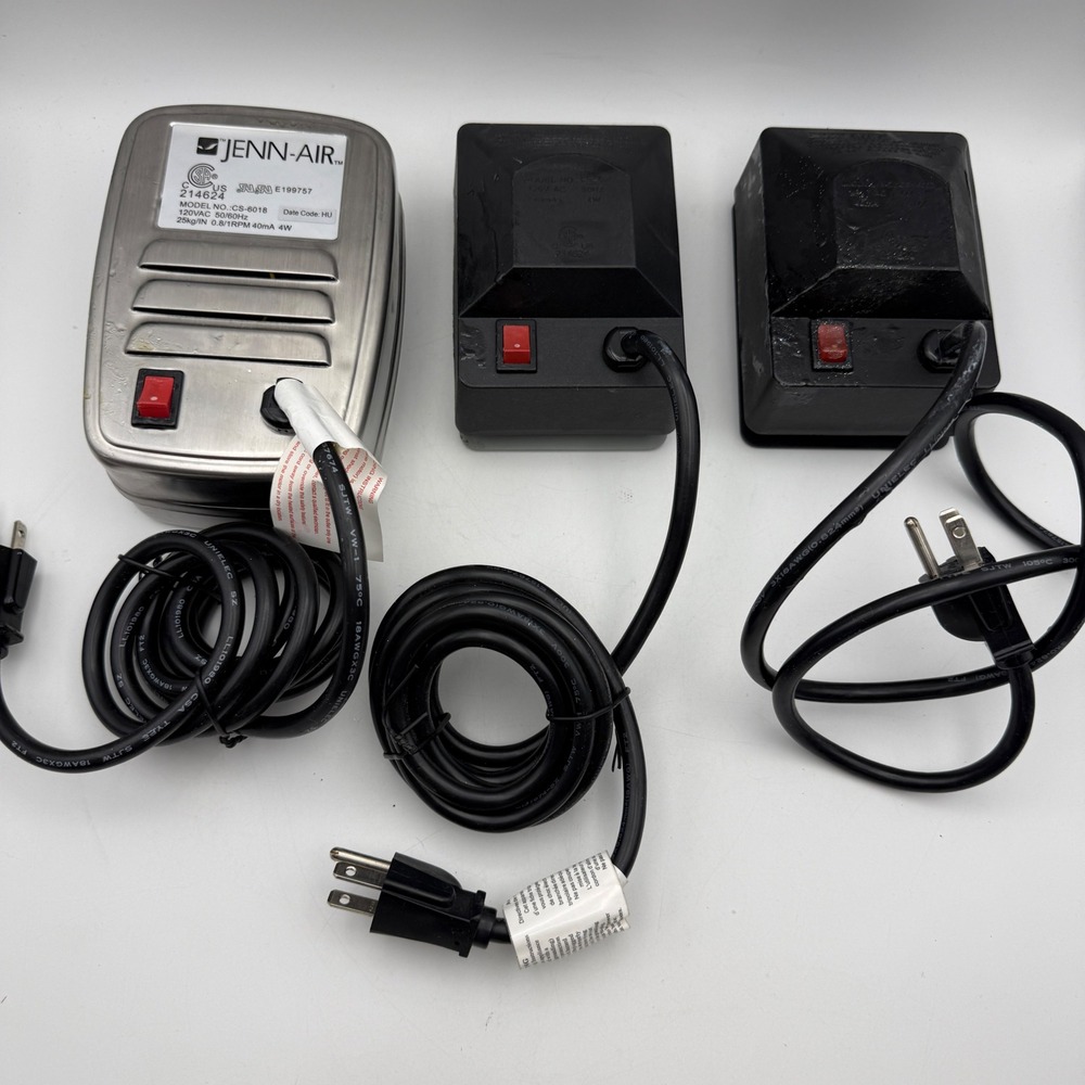 Jenn-Air Rotisserie Grill Motor Lot 3pc CS-6018 Silver Black Outdoor Cooking